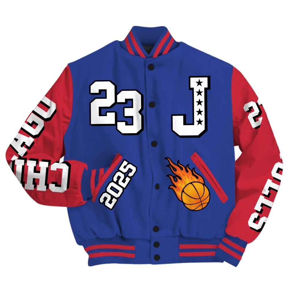 Varsity Jacket To Match Air Griffey Max USA Red White Blue 1s - Chicago 23 Basketball All Over Print