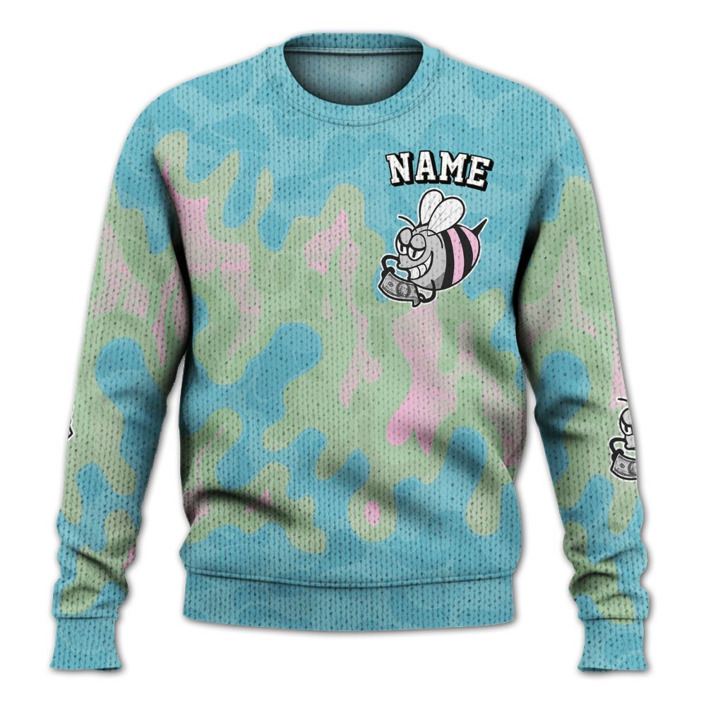 Knitted Sweater To Match SB Dunk Low Visty - No Day Off Graphic Custom Name