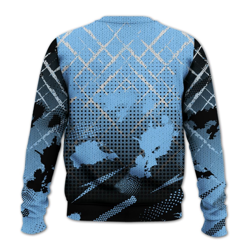 Knitted Sweater To Match University Blue 5s - Halftone Stand Business Dripping