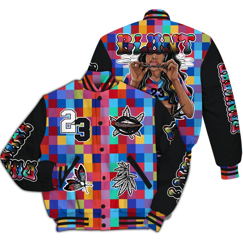 Varsity Jacket To Match Air Rainbow Weave - Bluntz Unique All Over Print