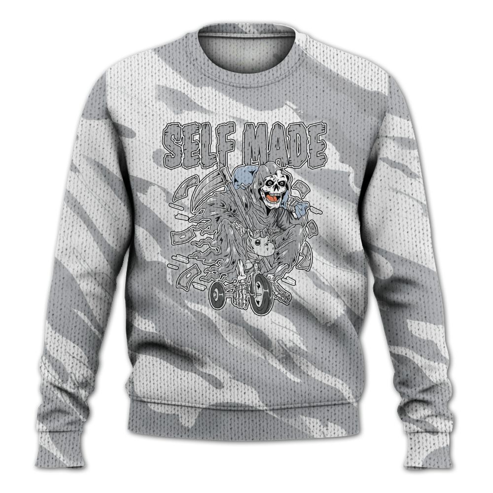 Knitted Sweater To Match Low OG Wolf Grey 1s - Self Make Skeleton Colored
