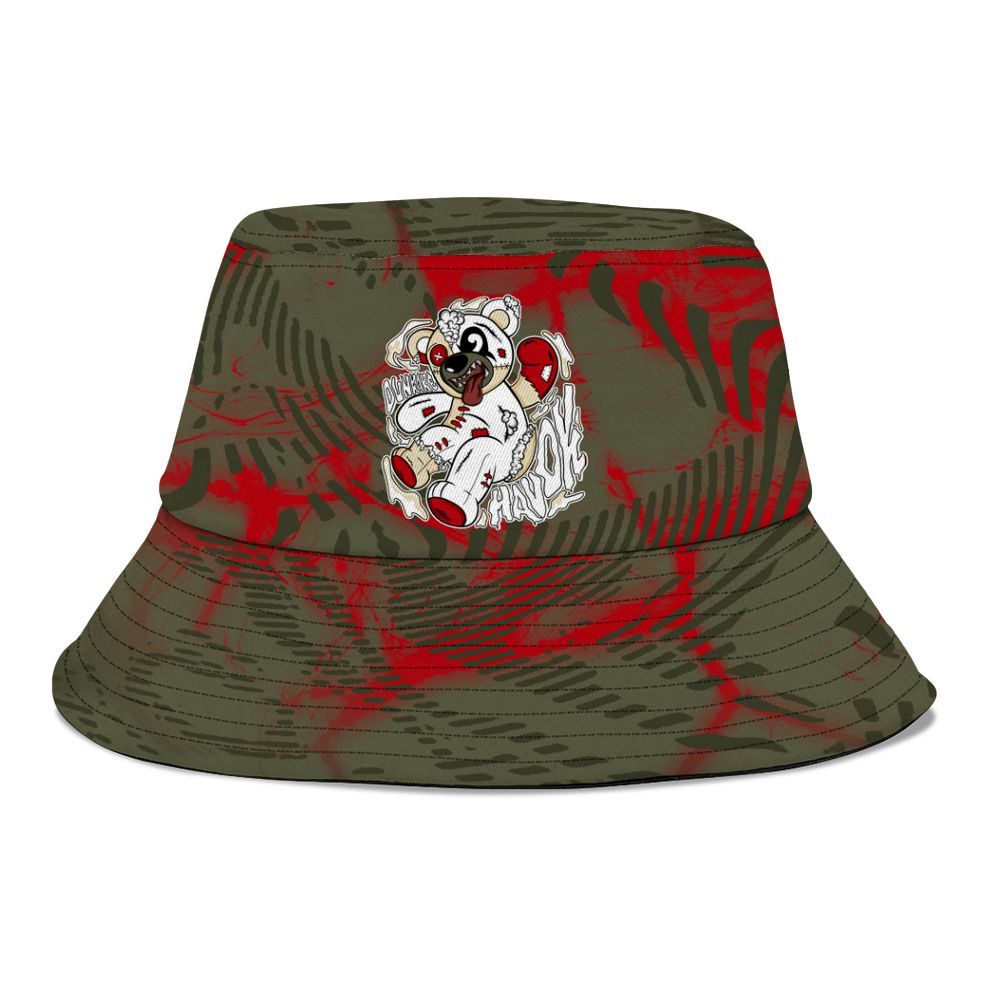Bucket Hat To Match Travis Scott Low OG Medium Olive 1s - Havok Bear Graphic