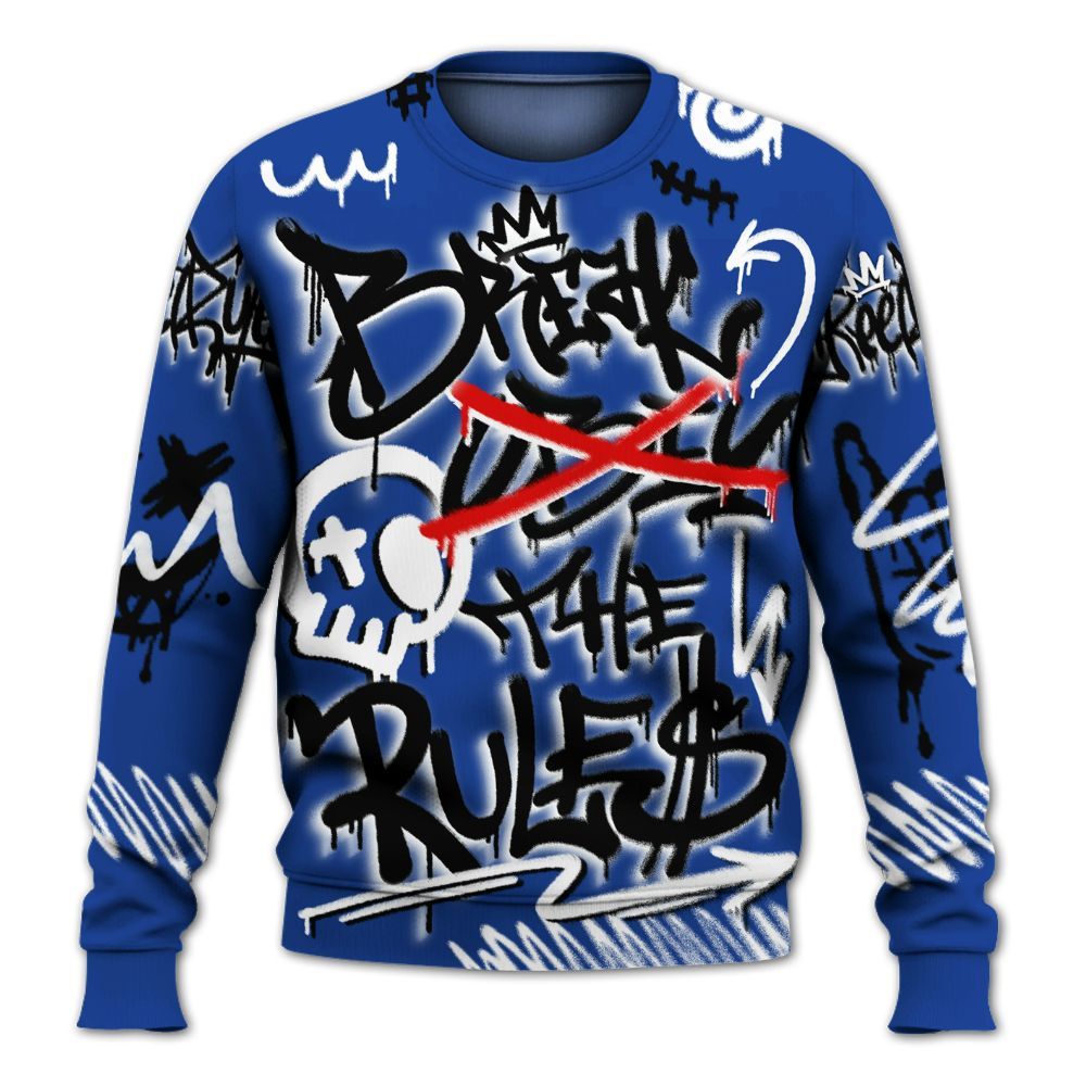 Sweatshirt To Match Air Foamposite One Royal - Break Rules Streetwear All Over Print