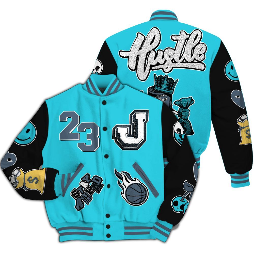 Varsity Jacket To Match Retro Gamma Blue 11s - Hustles Money Number 23 All Over Print