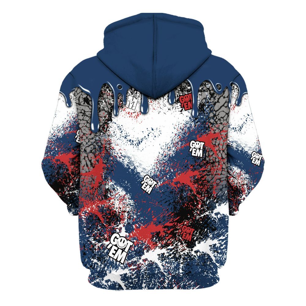 Hoodie To Match SP Sport Royal 3s - Dripping 23 Drip All Over Print