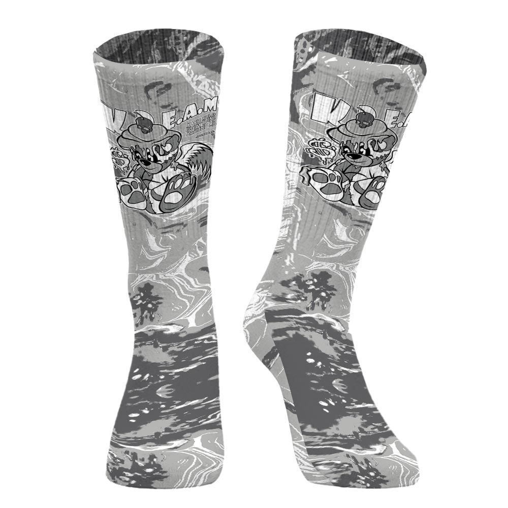 Sock To Match Retro Wet Cement 4s - Loot Bear Liquid