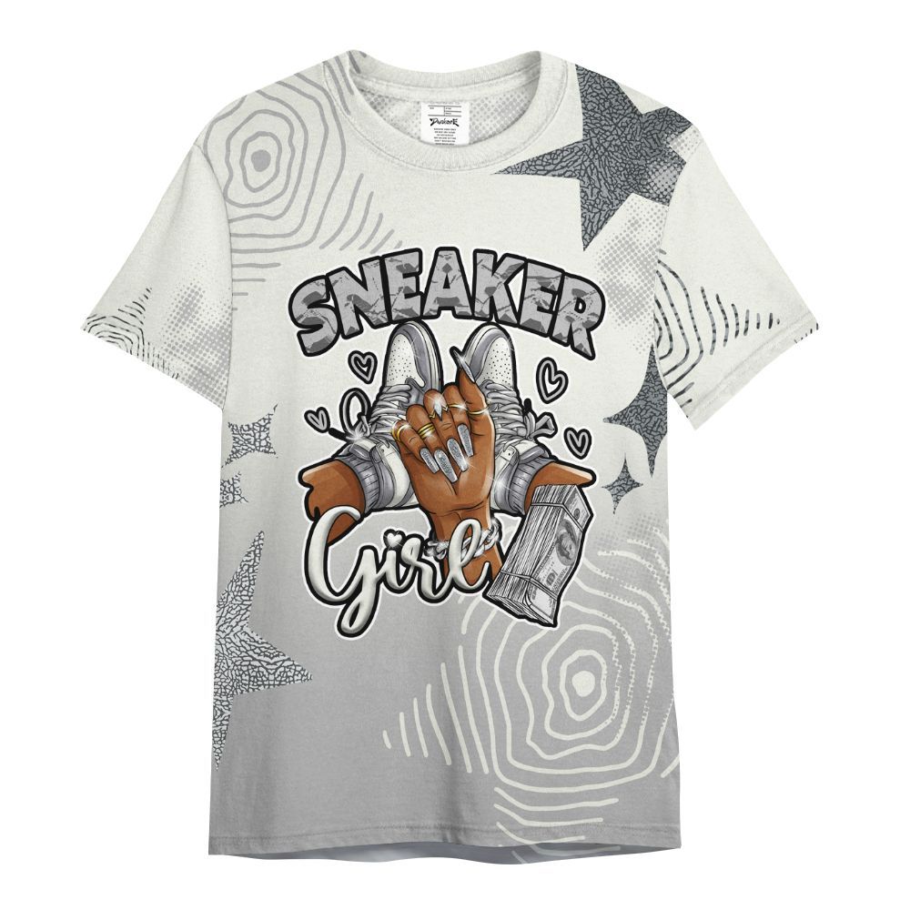 Shirt To Match Cement Grey Silver 3s - Sneakerz Girlz Unique Starz All Over Print
