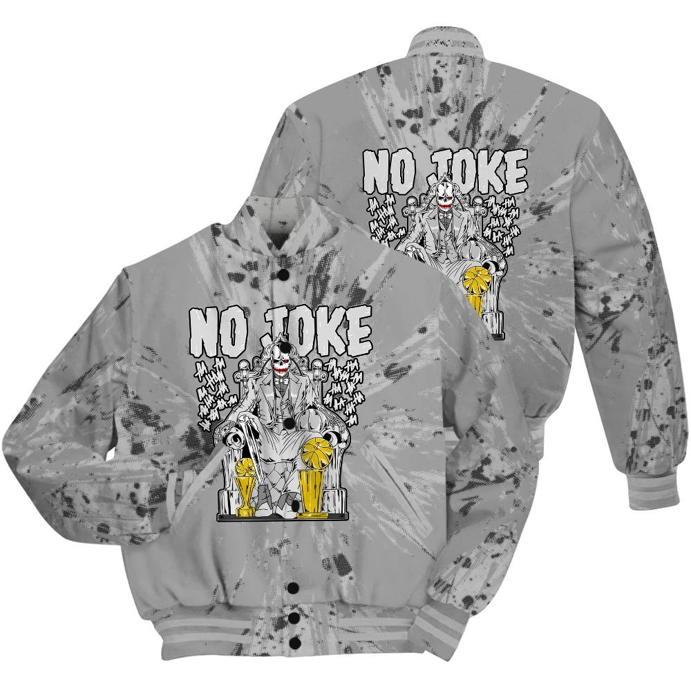 Varsity Jacket To Match Black Wolf Grey 12s Shirt - Ain't Joke Skeleton Luxury All Over Print