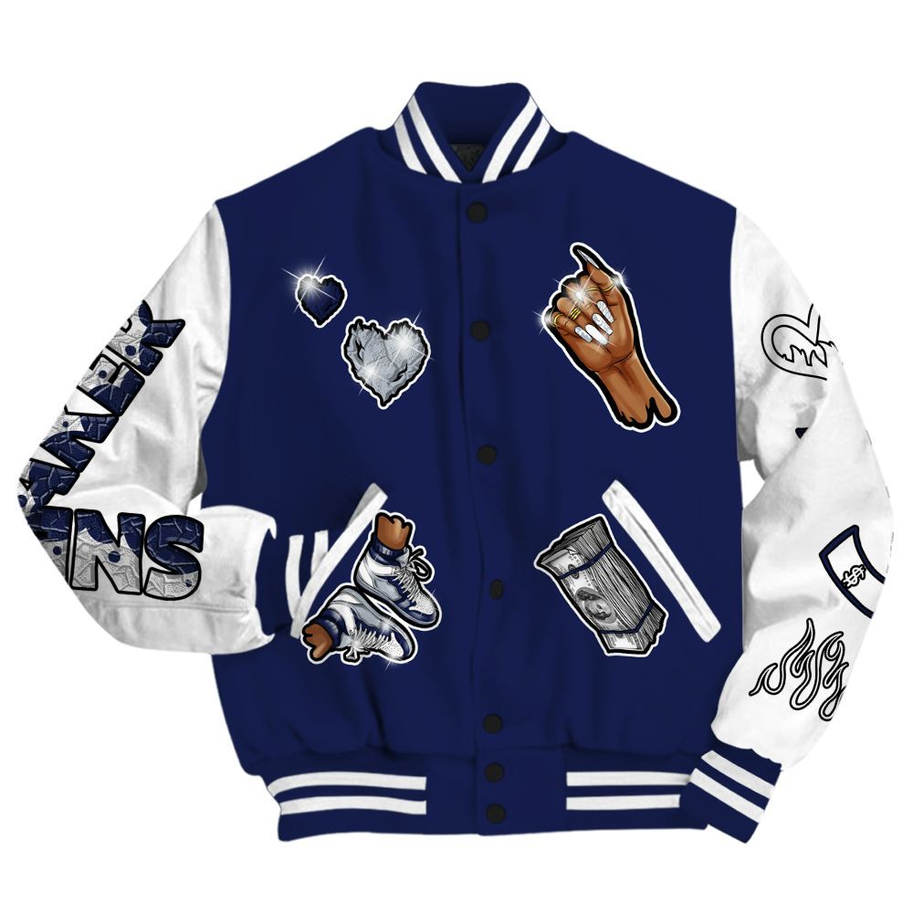 Varsity Jacket To Match Midnight Navy 11s - Sneakerz Girlz All Over Print