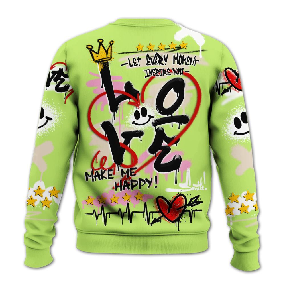Sweatshirt To Match Jack Black Night Silver - Happy Love Beats Graffiti Streetwear All Over Print