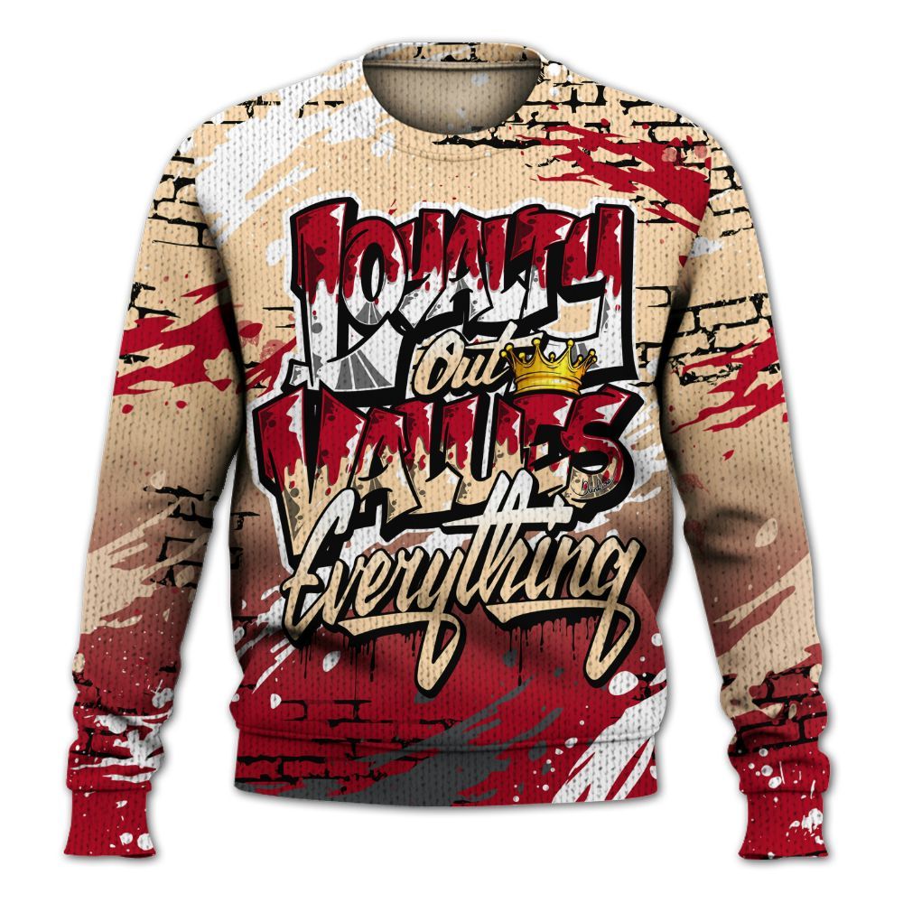 Sweater To Match Retro Pizza GS 4s - Values Of Loyalty Drip Graphic