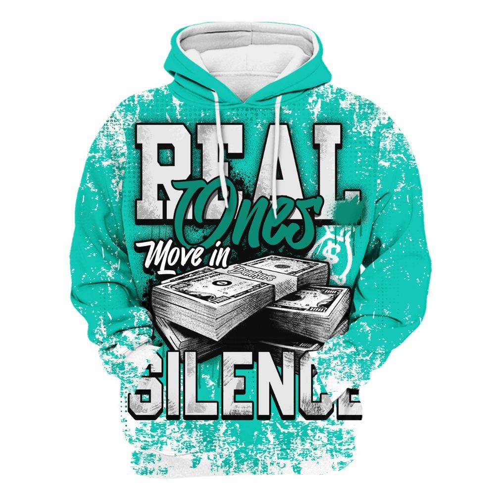Hoodie To Match Dunk Low Clear Jade - Move In Silence Money Street Retro All Over Print