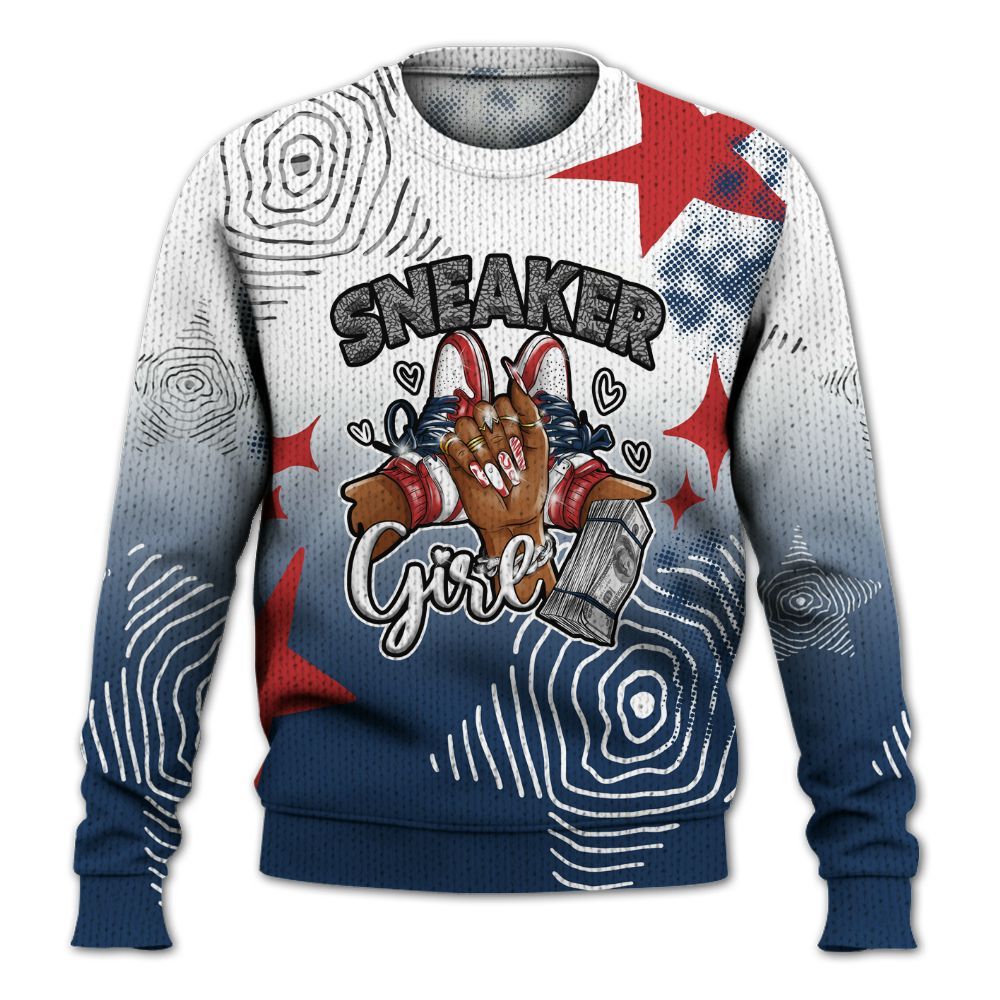 Knitted Sweater To Match SP Sport Royal 3s - Sneakerz Girlz Unique Starz