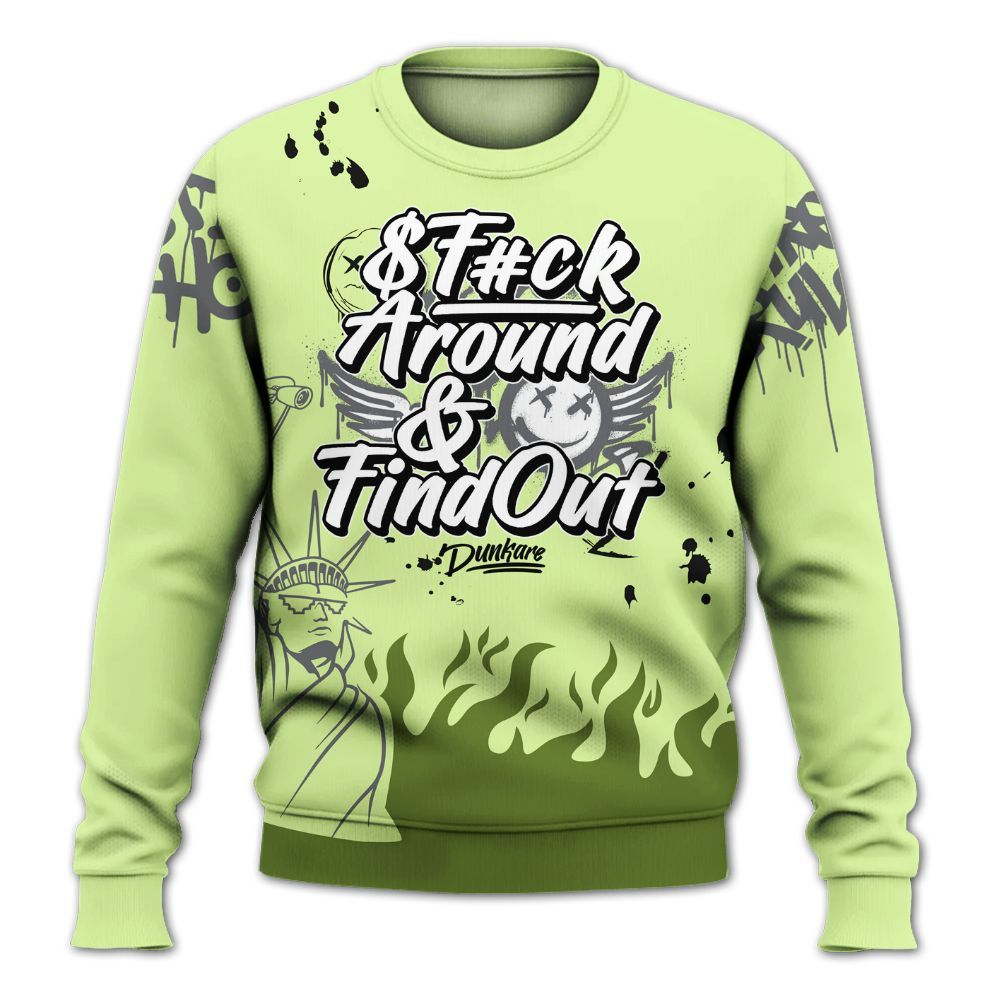Sweatshirt To Match Smoke Grey Volt TR 1s - Graphic Fck Around Find Out All Over Print