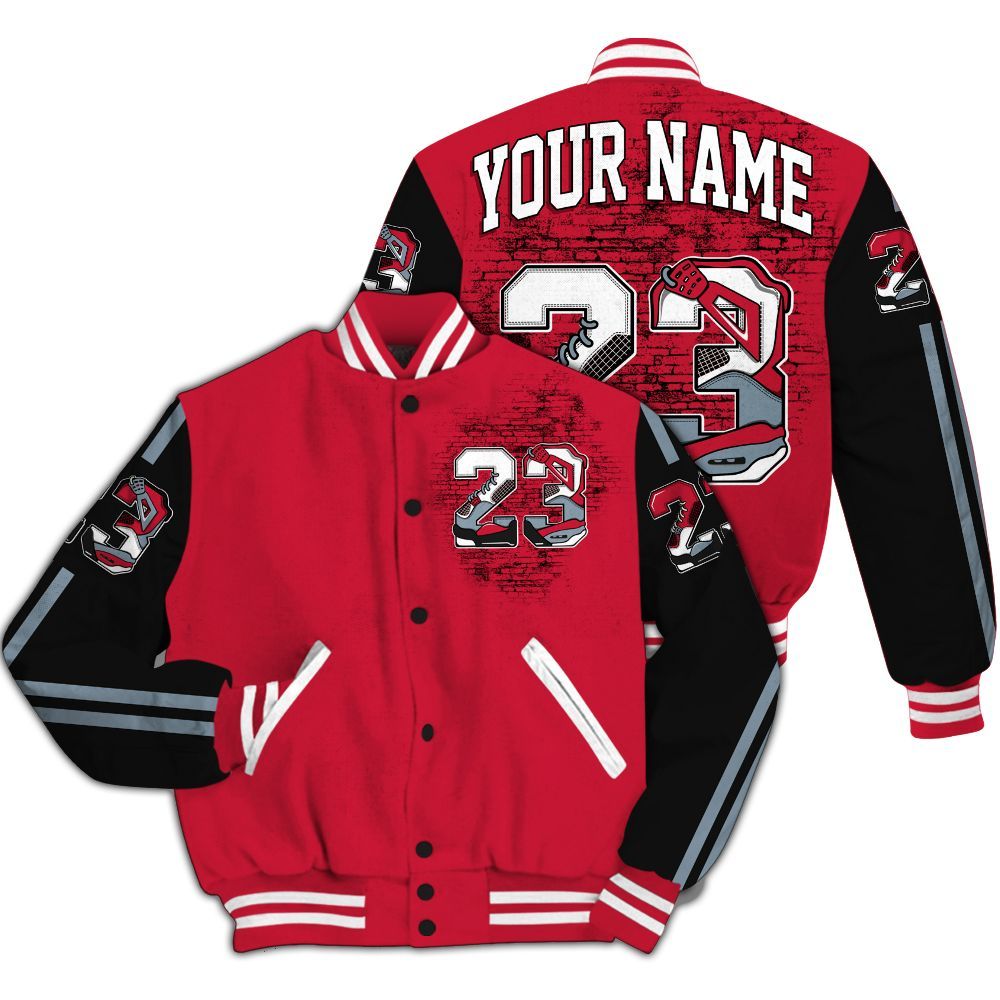 Varsity Jacket To Match Retro Infrared Salesman 6s - Custom Number 23 Dirty All Over Print