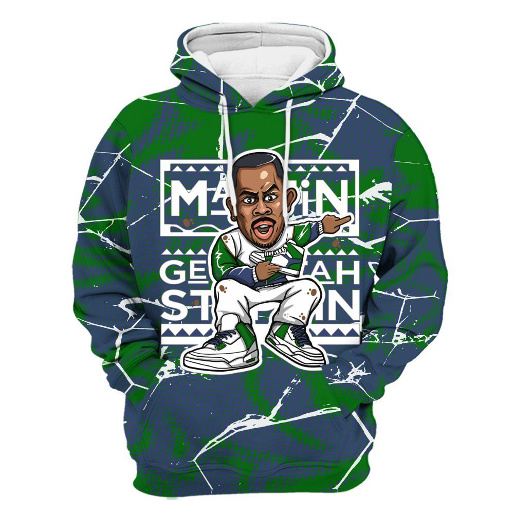 Hoodie To Match Midnight Navy 13s - Get Tag Sneakers Steppin' Graphic Crack All Over Print