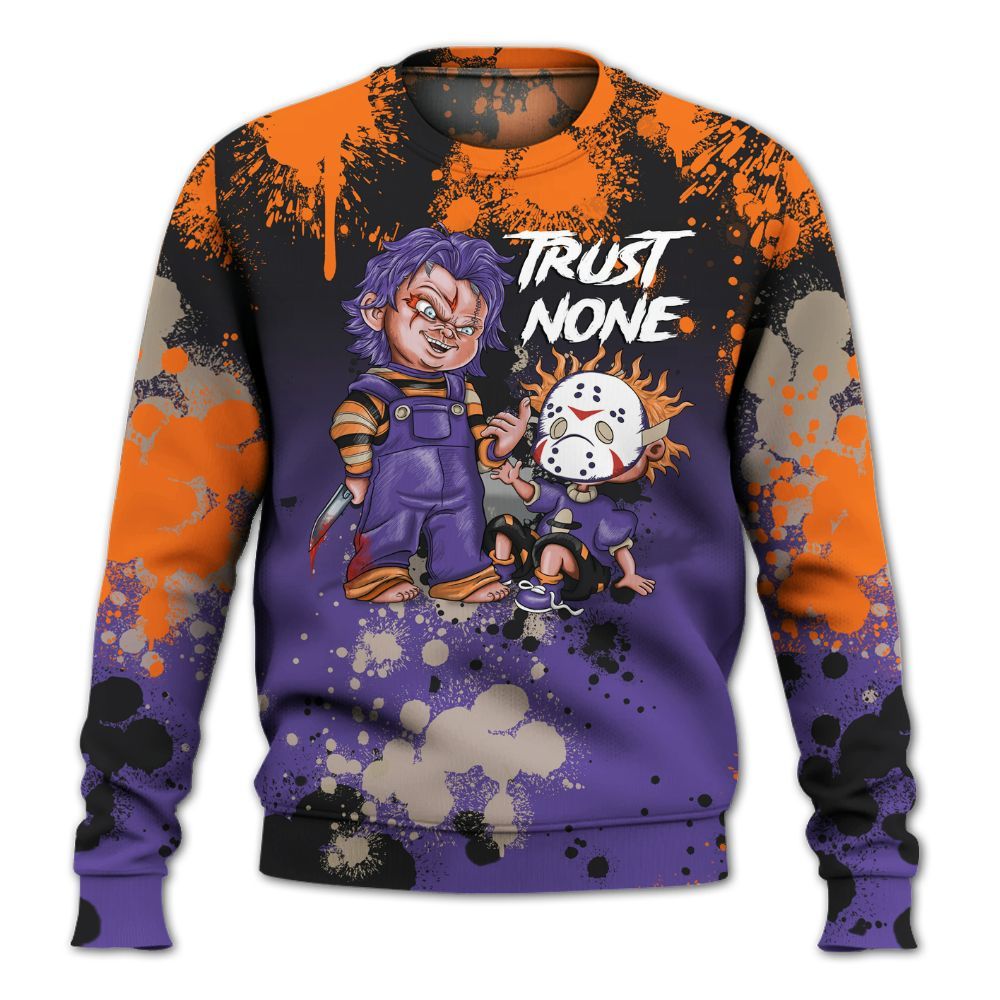 Sweatshirt To Match Air Max Waffle SP Voltage Purple - Trust No One Scary All Over Print