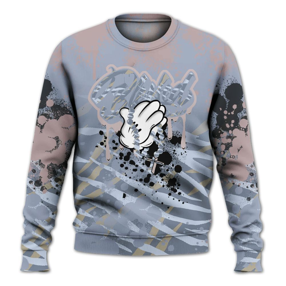 Sweatshirt To Match Ja 2 Induction - God Blessed Ink Drip All Over Print