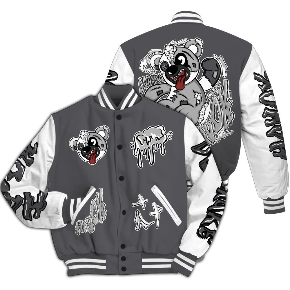 Varsity Jacket To Match White Thunder 4s - Havok Bear All Over Print