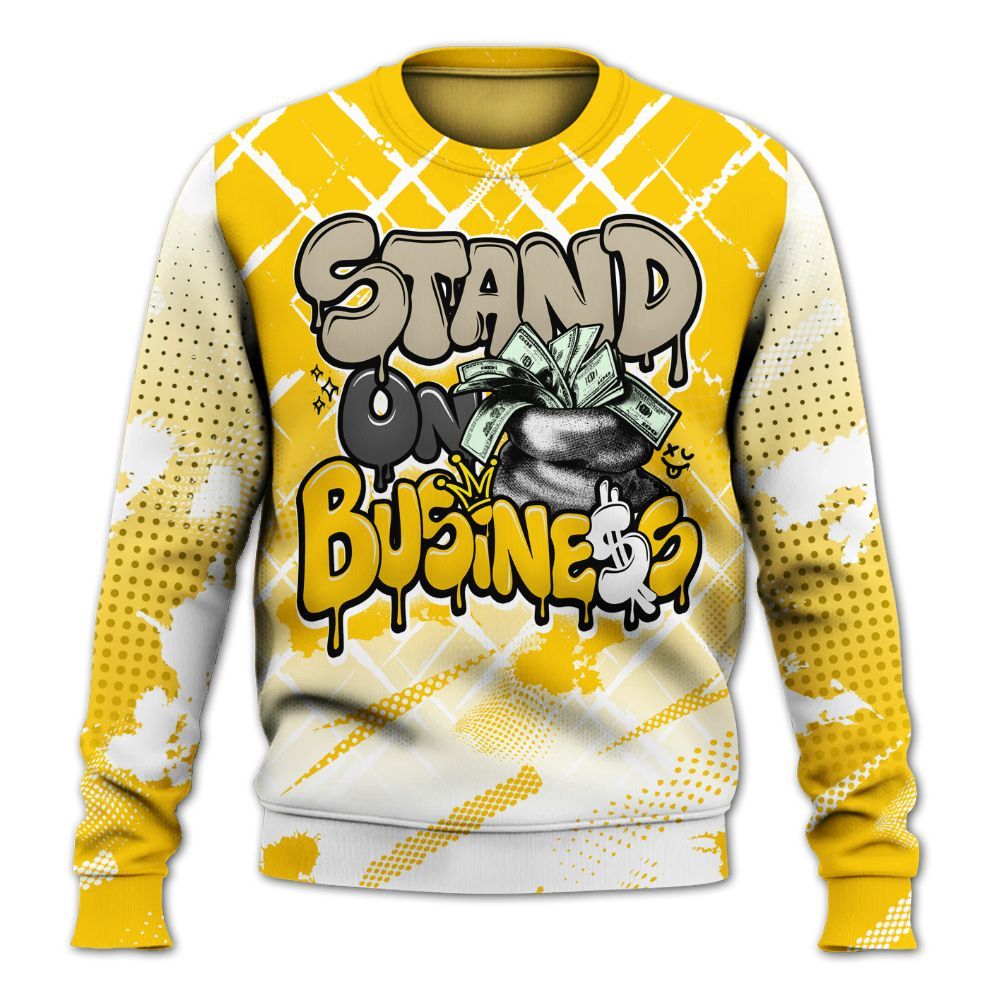 Sweatshirt To Match Vivid Sulfur 4s - Halftone Stand Business Dripping All Over Print