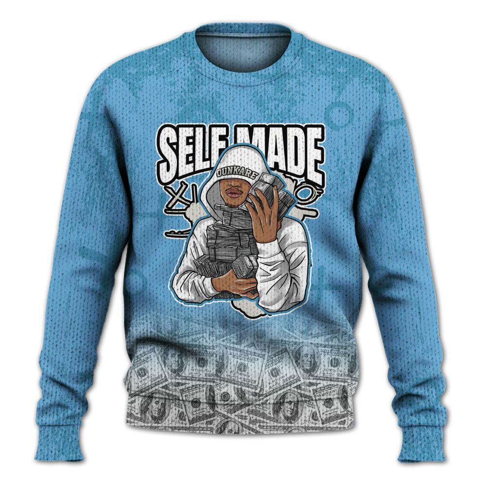Knitted Sweater To Match SB Dunk Low University Blue - Selfmade Unique Grunge