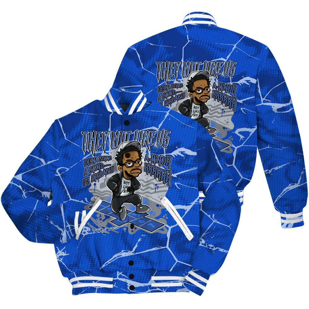 Varsity Jacket To Match Air Foamposite One Royal Shirt - Hopscotch Dislike Us Graphic Crack All Over Print