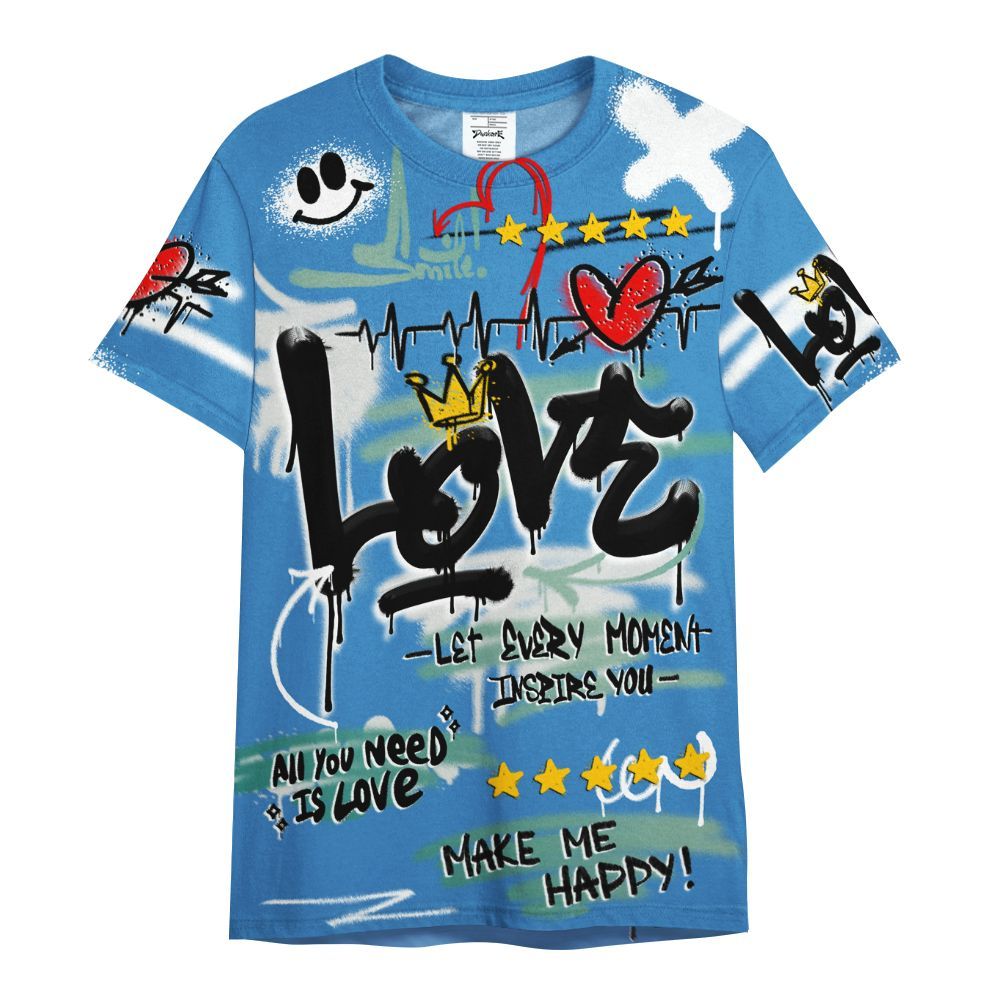 Shirt To Match Low Carolina 17s - Happy Love Beats Graffiti Streetwear All Over Print