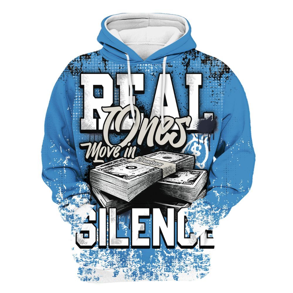 Hoodie To Match Low OG Obsidian 1s - Move In Silence Money Street Retro All Over Print