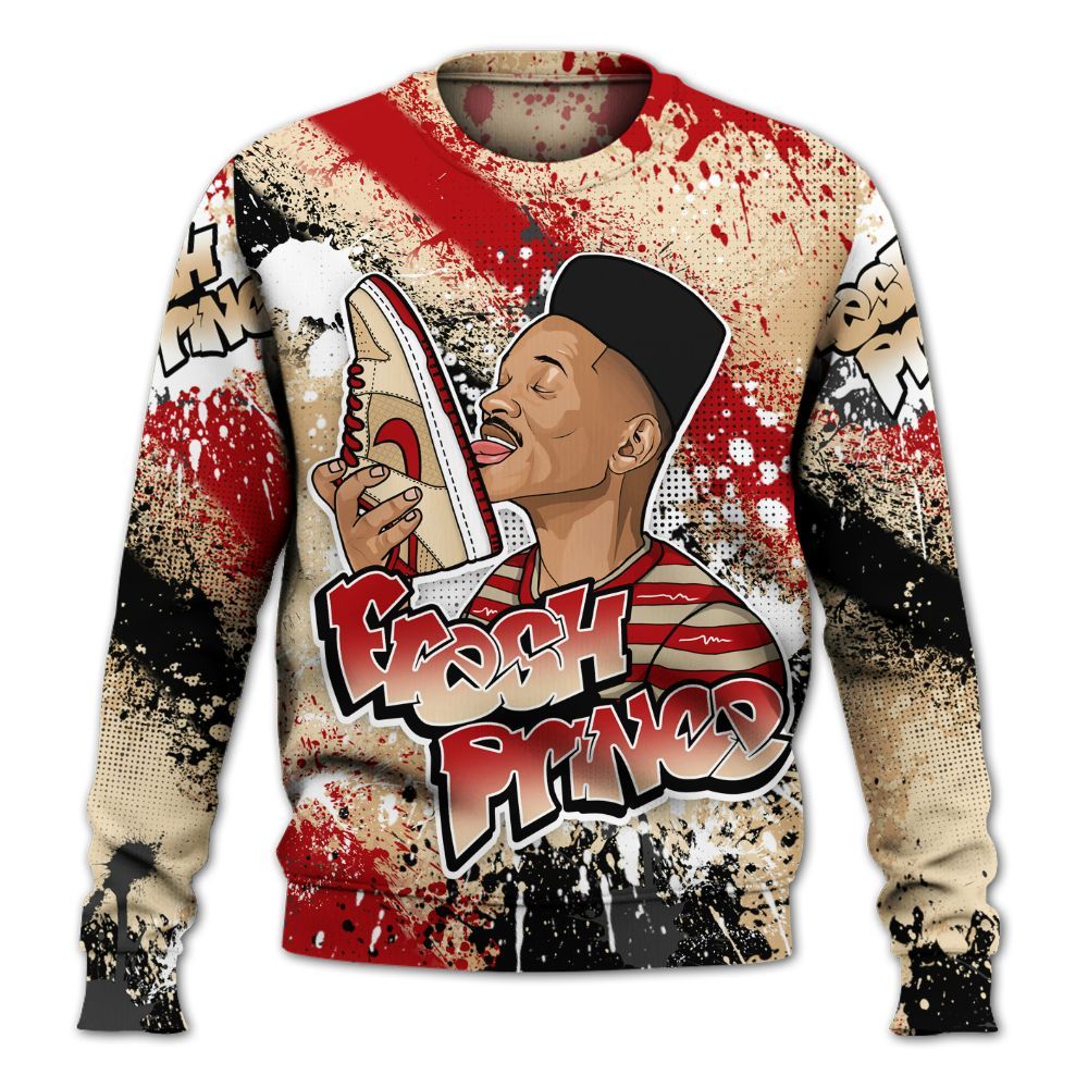 Sweatshirt To Match Dunk Low Strawberry Waffle - Fresh Sneaker Lick All Over Print