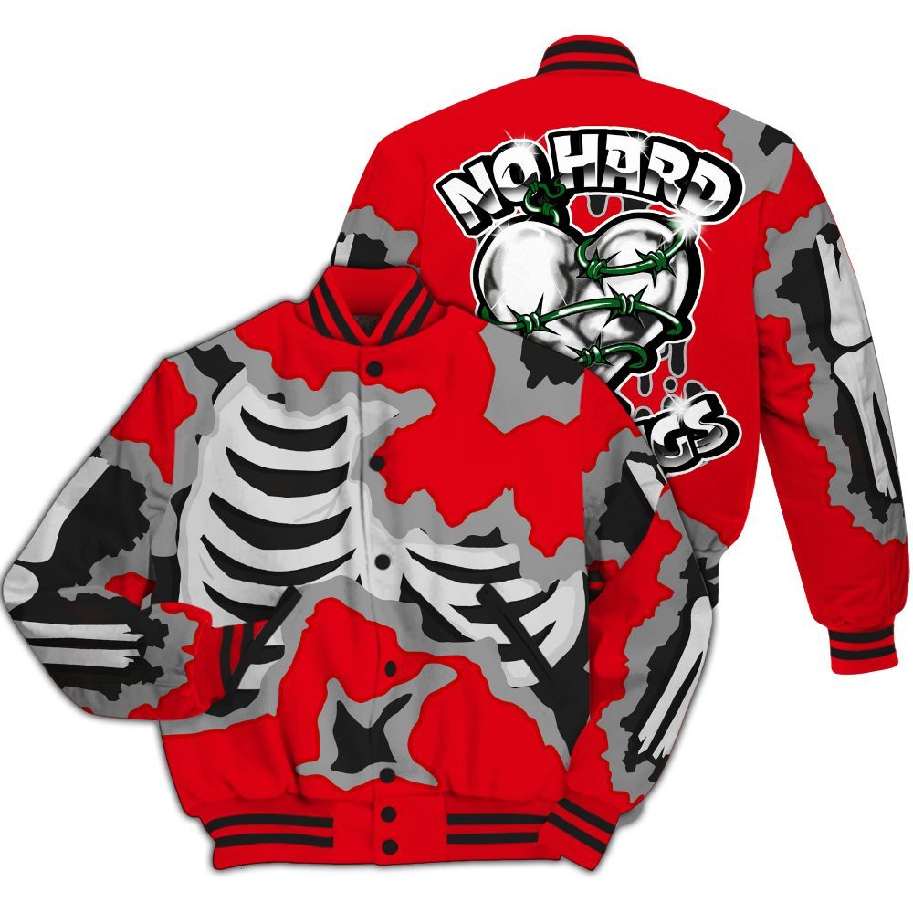 Varsity Jacket To Match Chicago 13s - Hard Feeling Graphic Heart Break All Over Print
