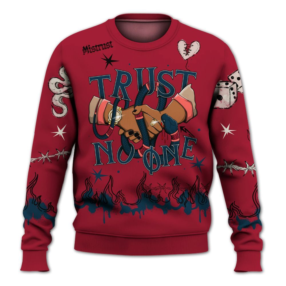 Sweatshirt To Match Mid Multi Color 2022 1s - Trust No One Snake-Bite Doodle Crayon All Over Print