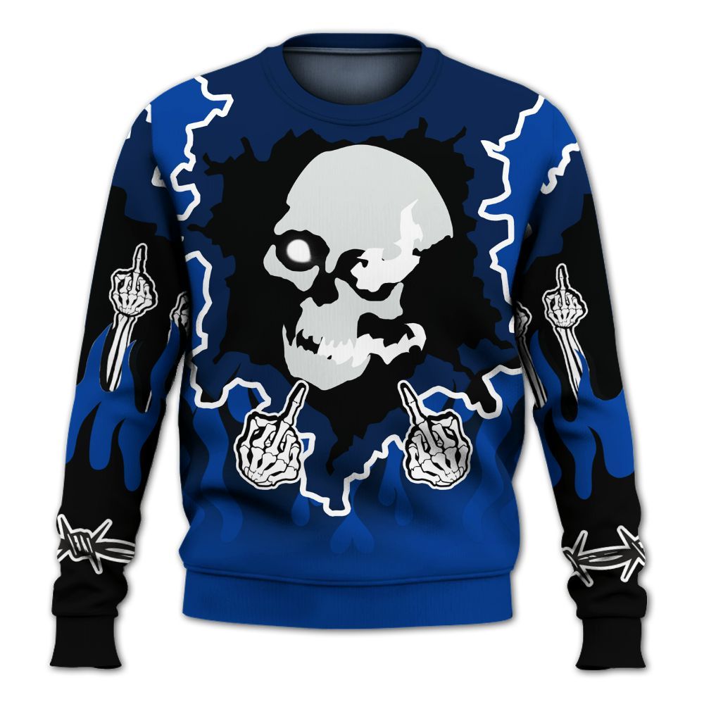 Sweatshirt To Match Hyper Royal 12s - F Around Find Out Graphic Trapped All Over Print