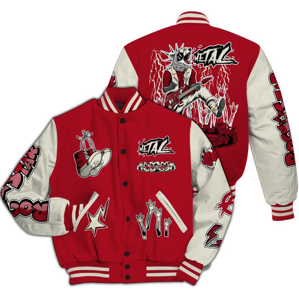 Varsity Jacket To Match 2025 High OG Cinnabar 1s - Punk Rock Raccoon All Over Print