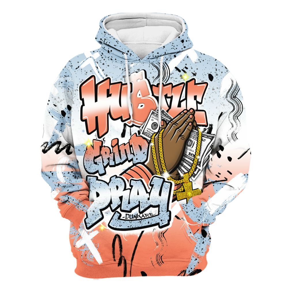 Hoodie To Match DJ Khaled Crimson Bliss 5s - Money Hustle Grind Pray All Over Print