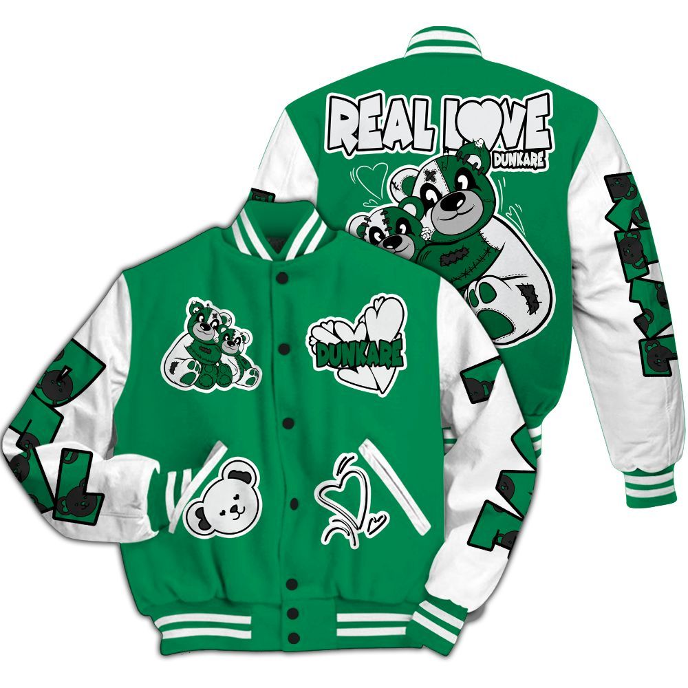 Varsity Jacket To Match Mid Lucky Green 1s - Sincere Fondness Bear All Over Print
