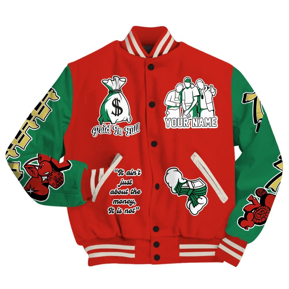 Varsity Jacket To Match Retro El Vuelo 3s - Paid In Full Baseball Varsity Jacket Custom Name All Over Print