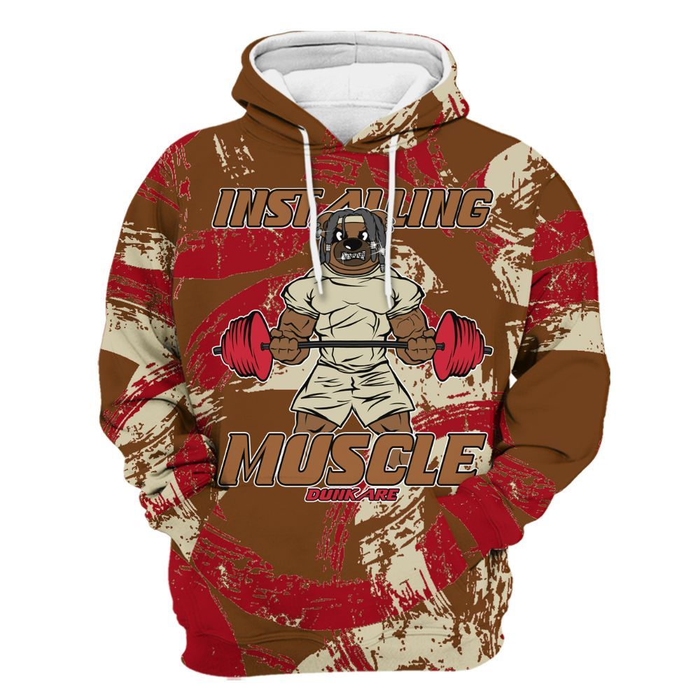 Hoodie To Match Archaeo Brown 5s - Installing Muscle Bear Circle Slpash All Over Print