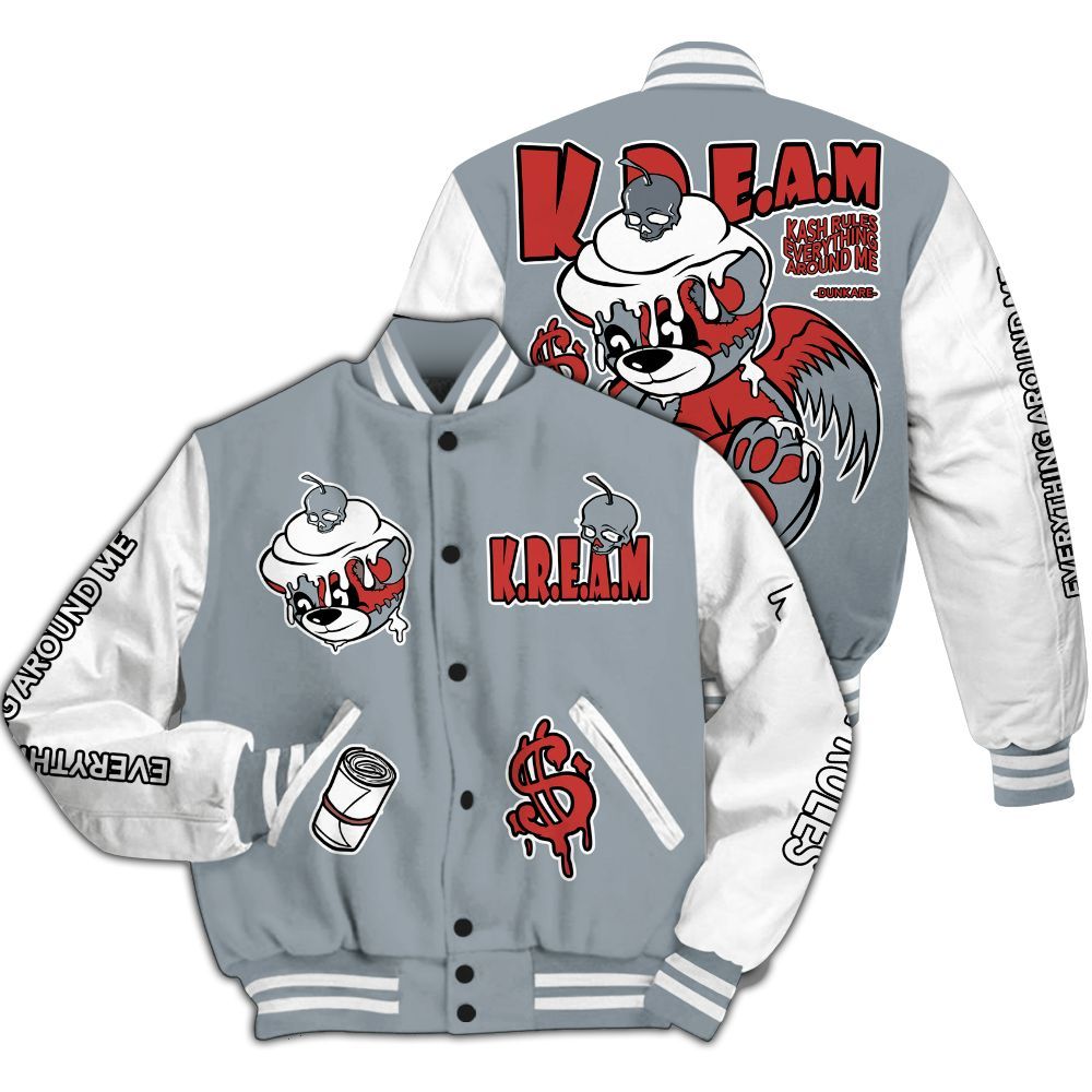 Varsity Jacket To Match Wolf Grey 13s - Loot Bear All Over Print