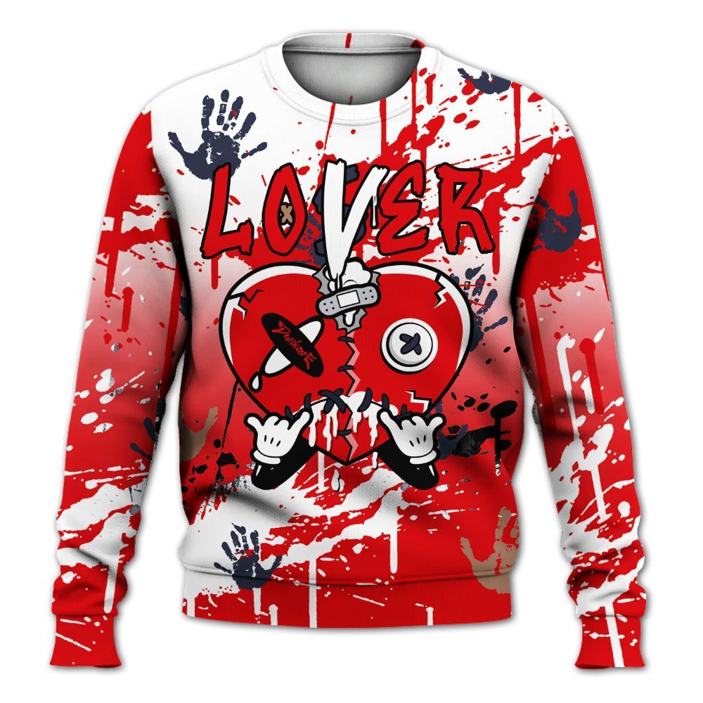Sweatshirt To Match Low OG Howard Bison 1s - Loser Lover Drip Heart All Over Print