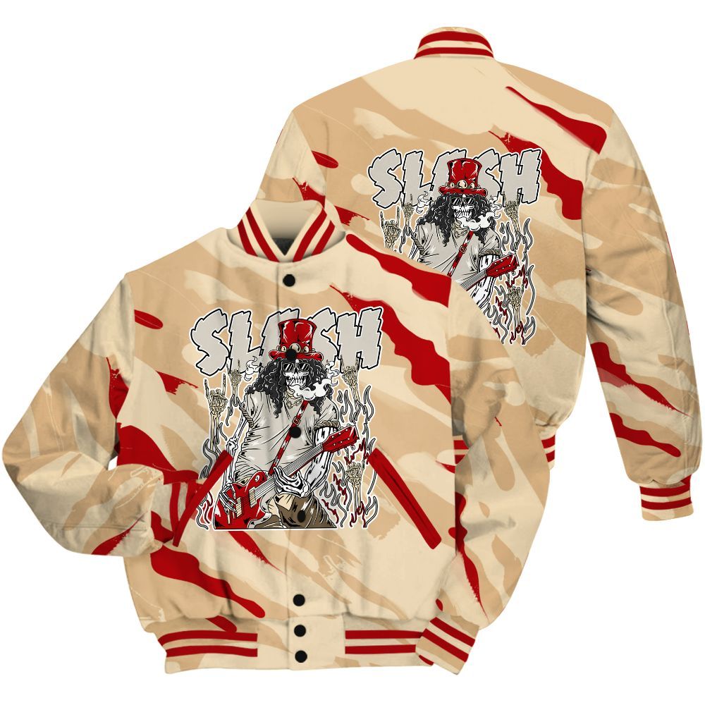 Varsity Jacket To Match Dunk Low Strawberry Waffle Shirt - Slash Skeleton Colored All Over Print