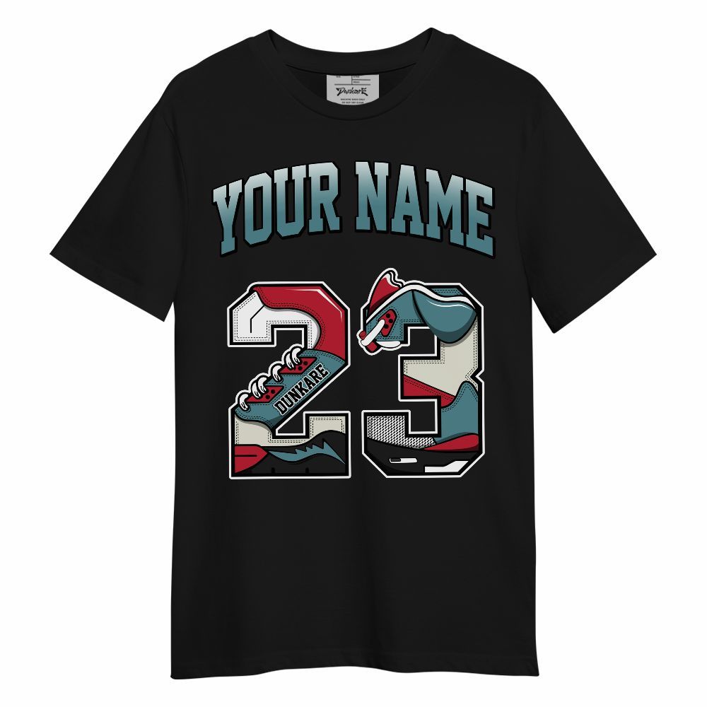 Shirt To Match Dunk Low Denim Turquoise Royal Custom Name Number 23 5s Unisex Shirt