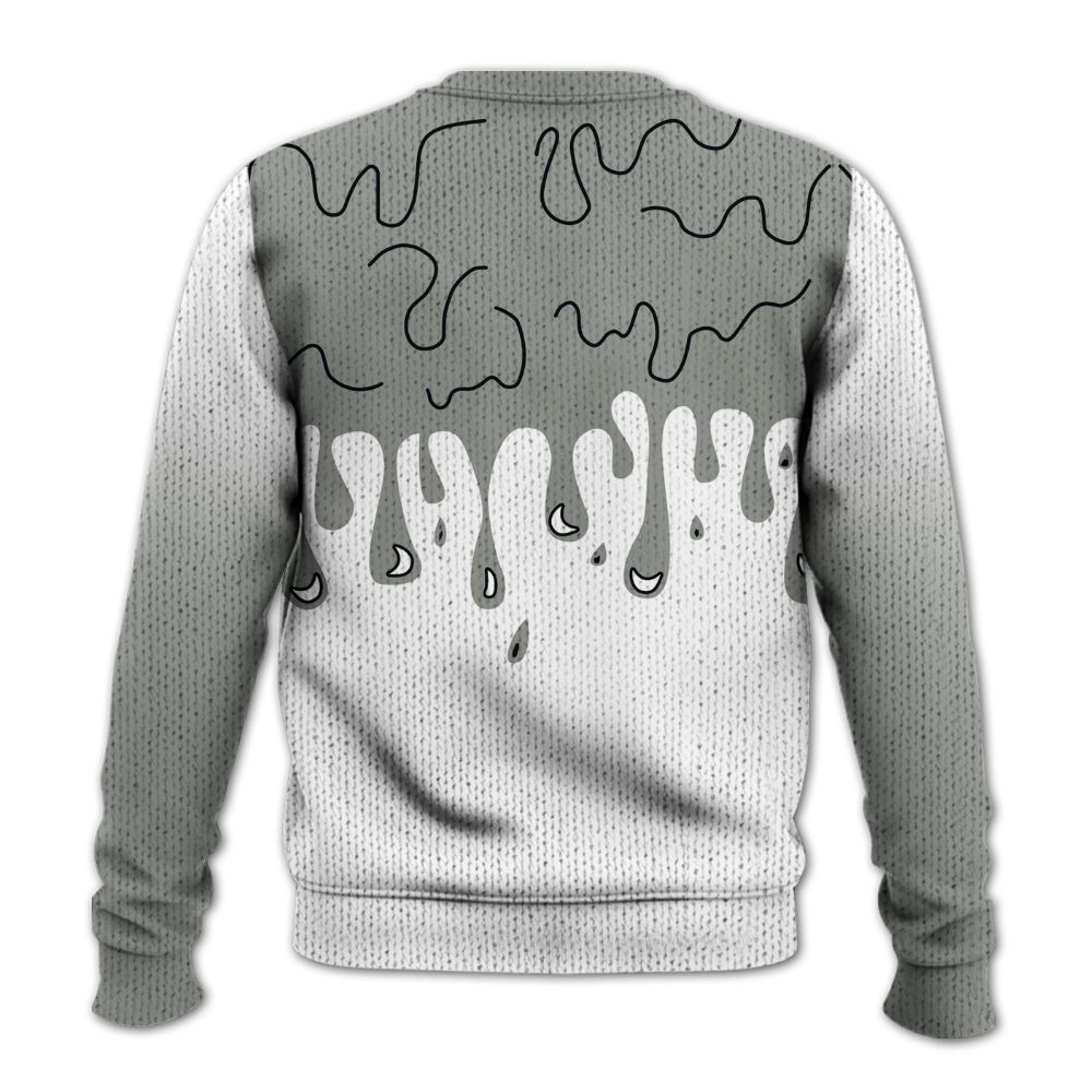 Knitted Sweater To Match Paris Cement Grey 4s - Snake Trust No One Drip