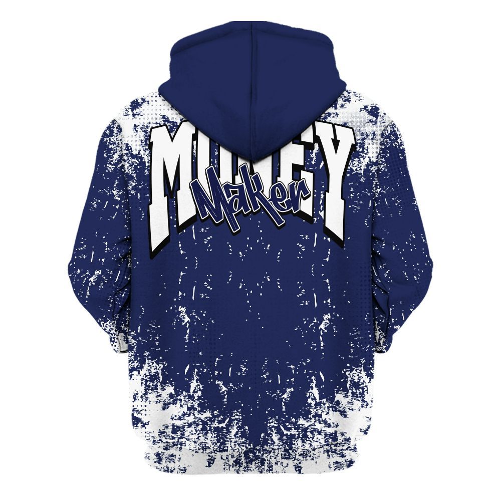 Hoodie To Match Midnight Navy 11s - Move In Silence Money Street Retro All Over Print
