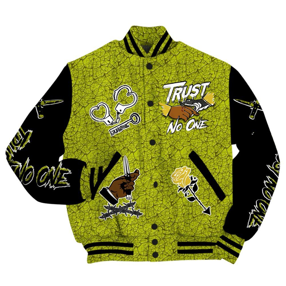 Varsity Jacket To Match Dunk Low QS Halloween Skull - Trust No One Dripping All Over Print