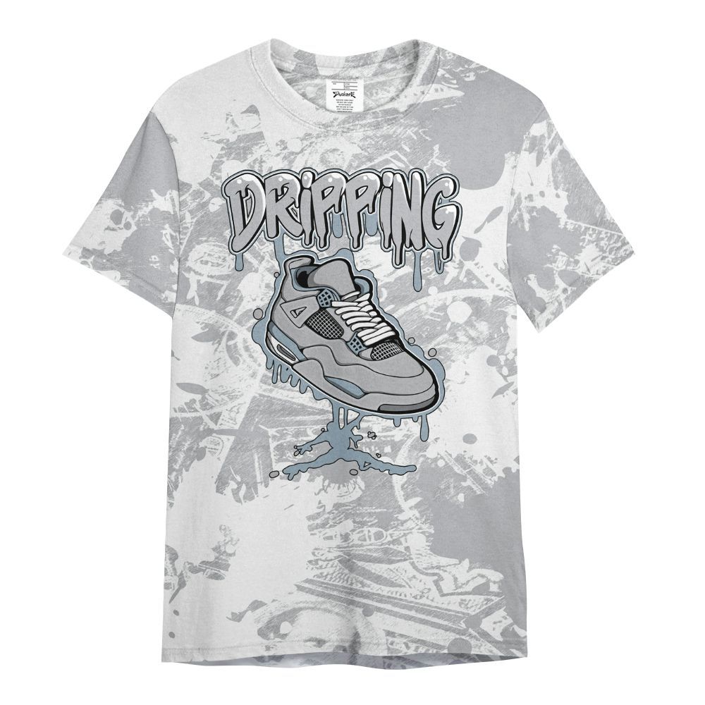 Shirt To Match Low OG Wolf Grey 1s - Dripping Shoe 4S Graphic Street Art All Over Print
