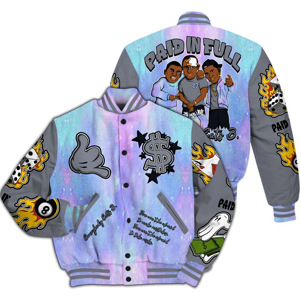 Varsity Jacket To Match Zen Master 4s - Everybody Paid In Full Graphic All Over Print