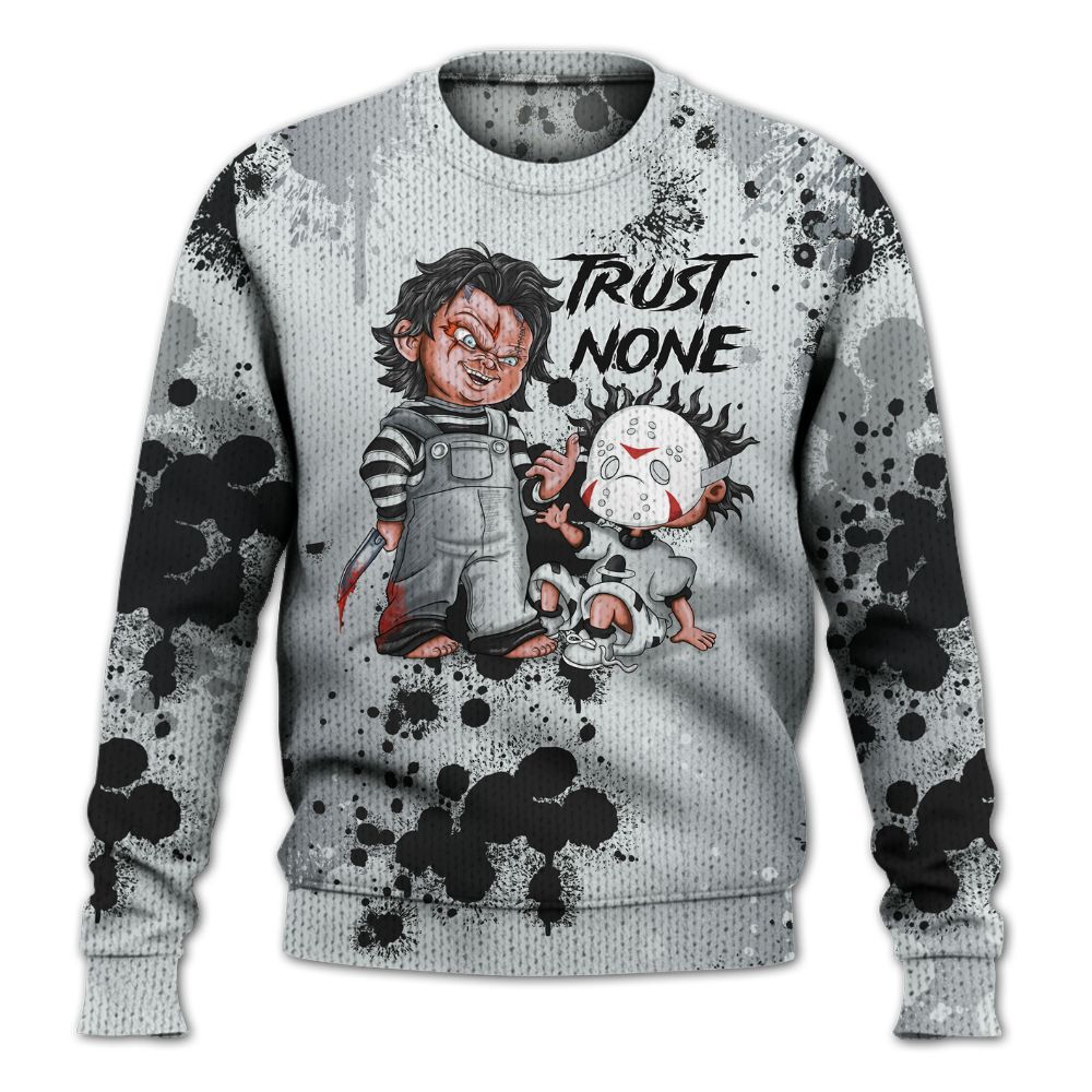 Sweater To Match Cap And Gown 6s - Trust No One Scary Graphic