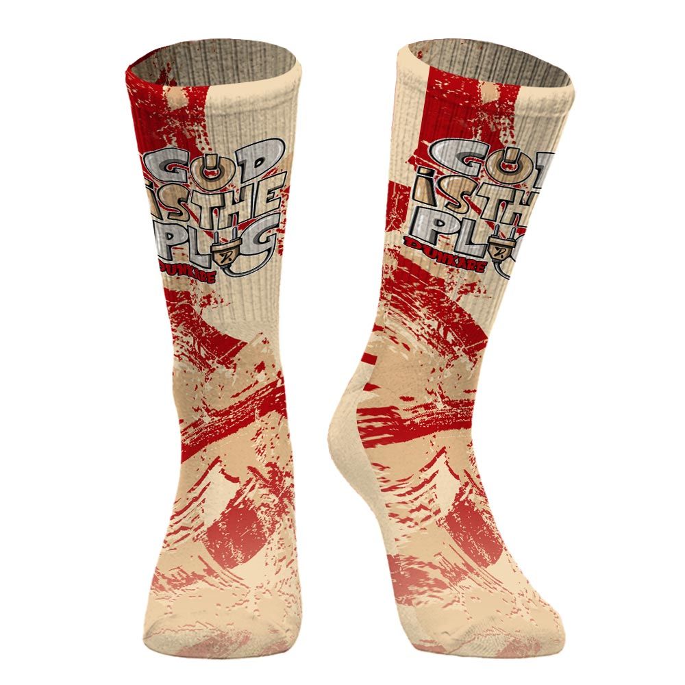 Sock To Match Dunk Low Strawberry Waffle - God Is The Power Cord Circle Splash