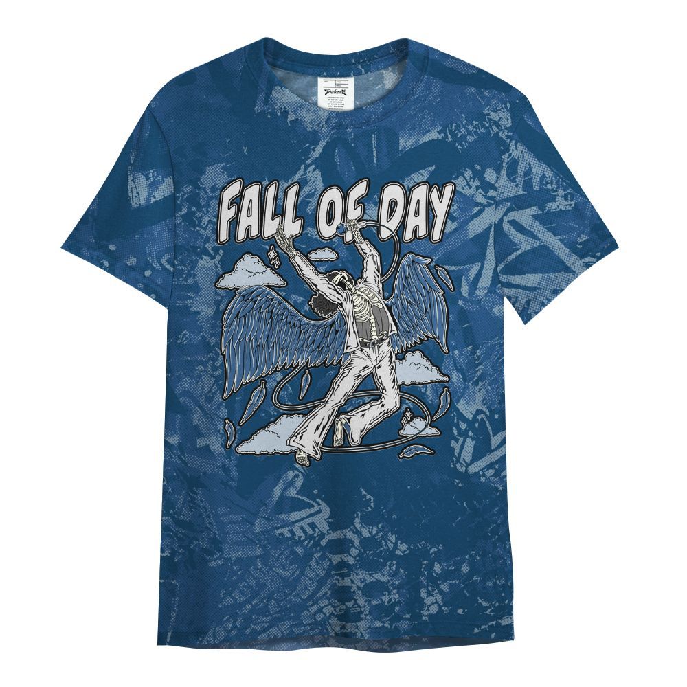Shirt To Match High OG Midnight Navy 1s - Fall Of Days Skeleton Heart All Over Print