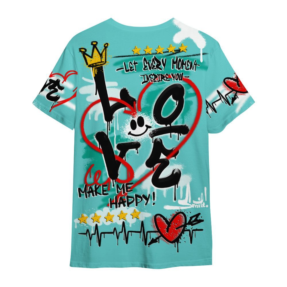 Shirt To Match KD 4 Easter Mint Candy - Happy Love Beats Graffiti All Over Print